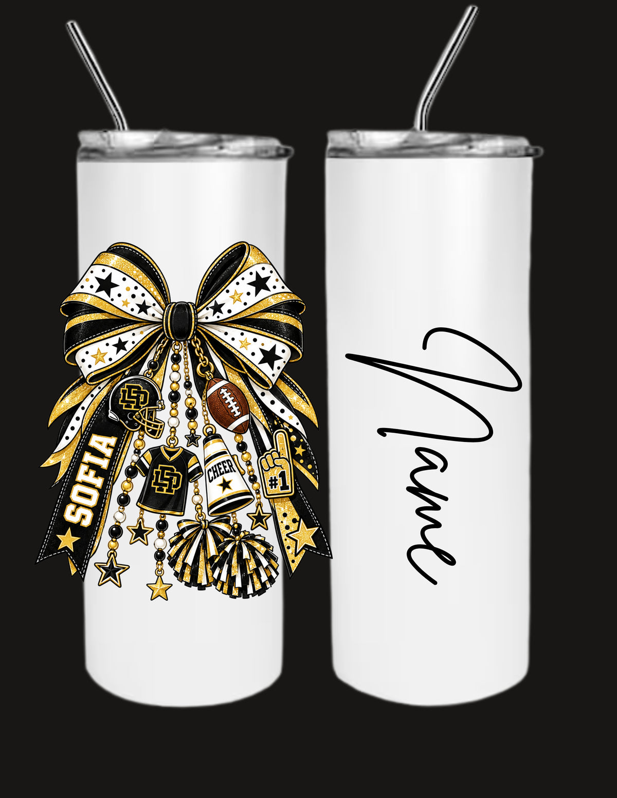 Hawks Cheer Skinny Tumbler`