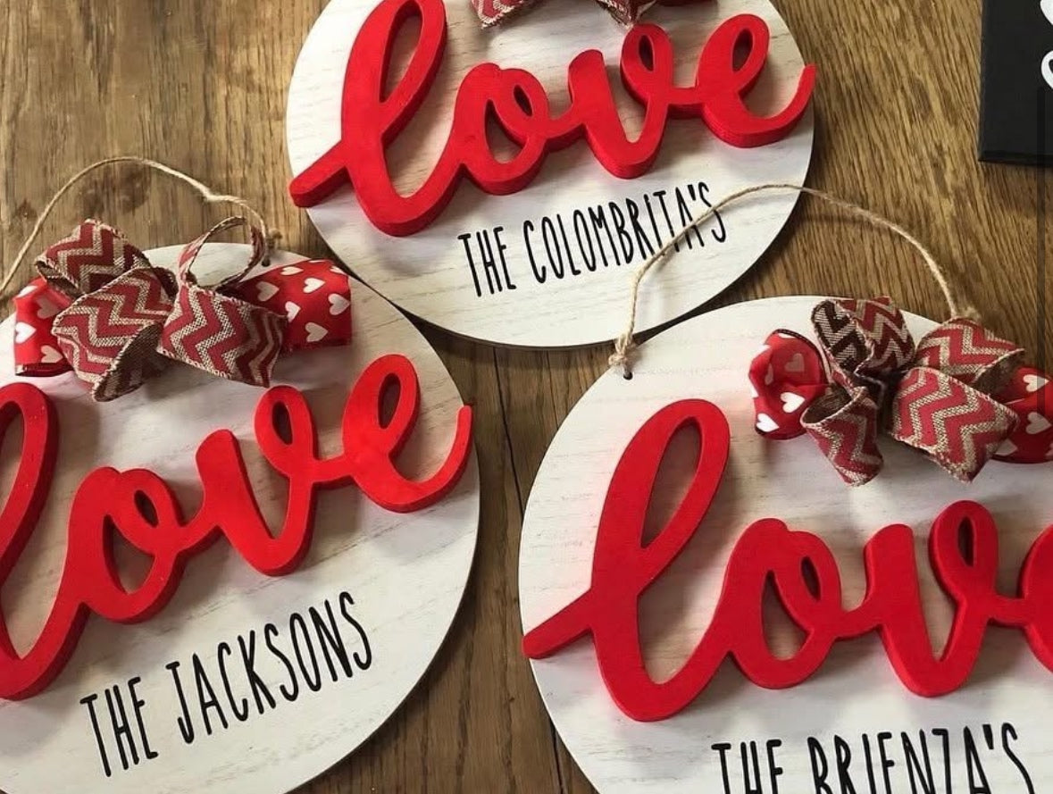Valentines Love Wood Sign