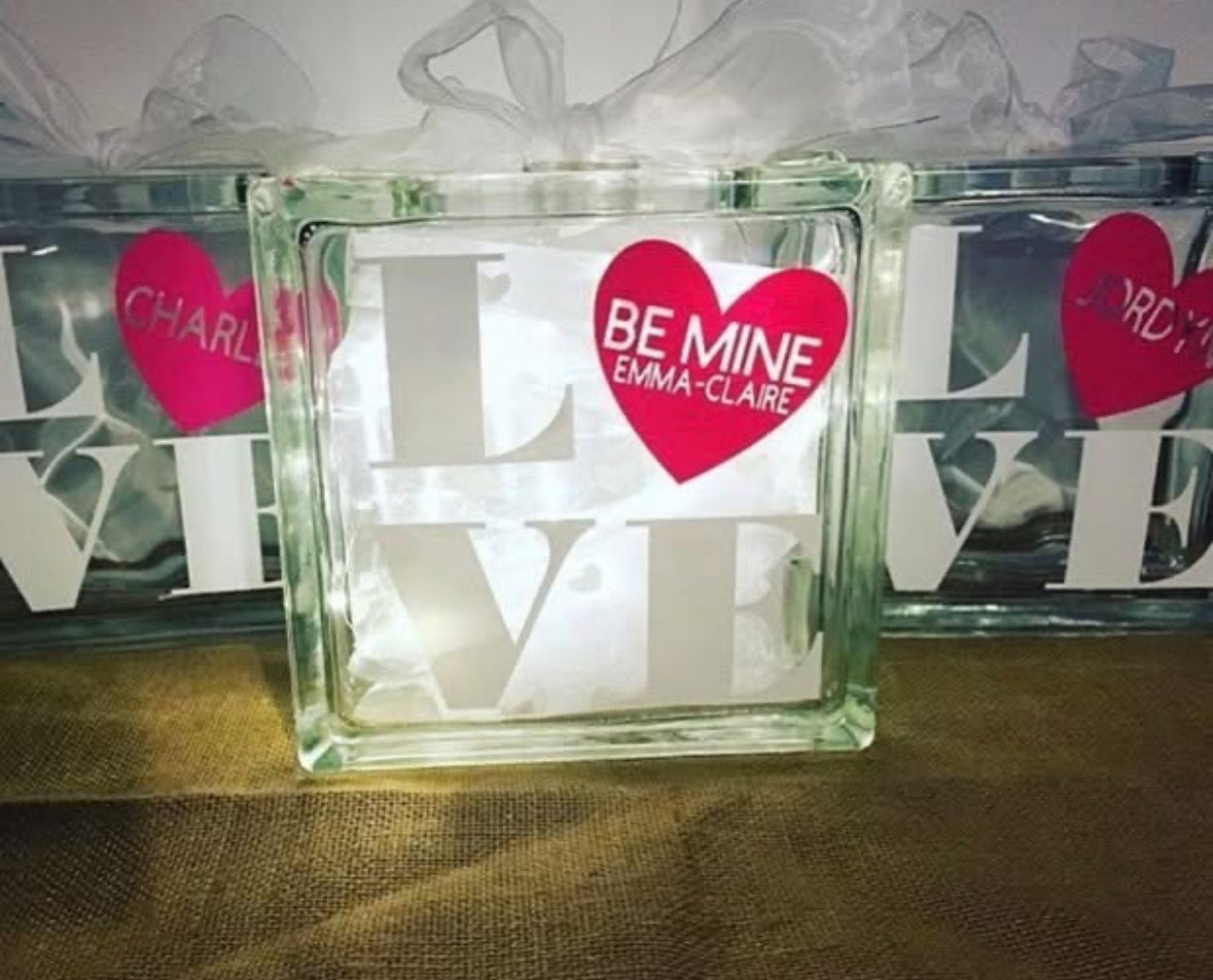 Valentines Love Glass Light