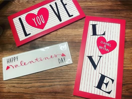 Valentines Red Boarder Sign