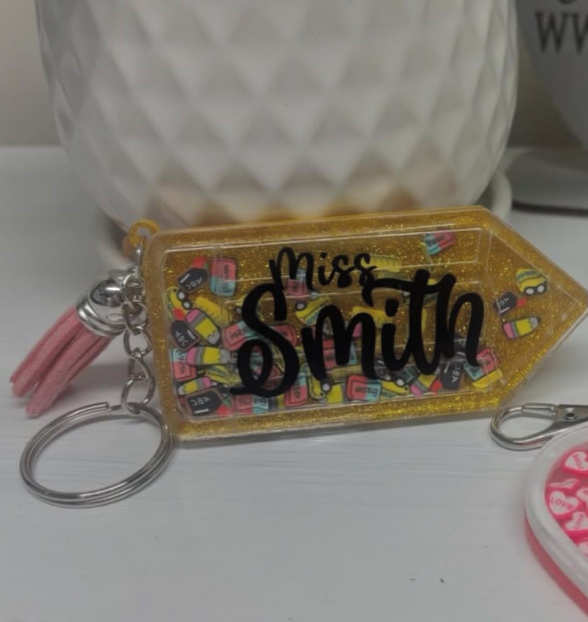 Acrylic Teacher Keychain Shakers