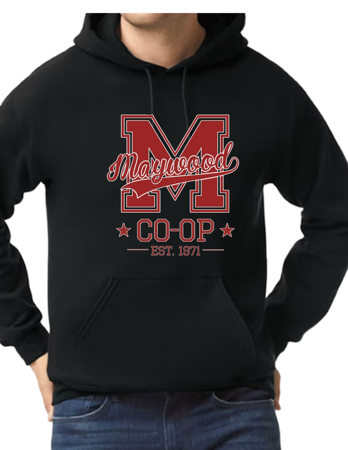 Maywood Co-Op M Logo Adult Hoodie