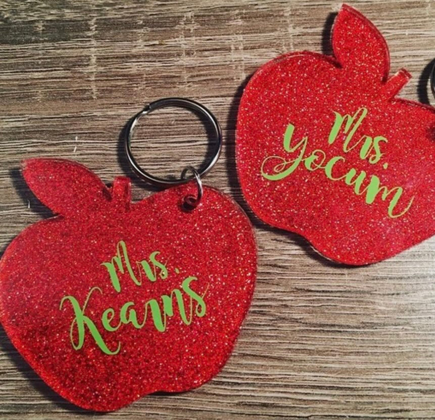 Teacher Apple Acrylic Keychains