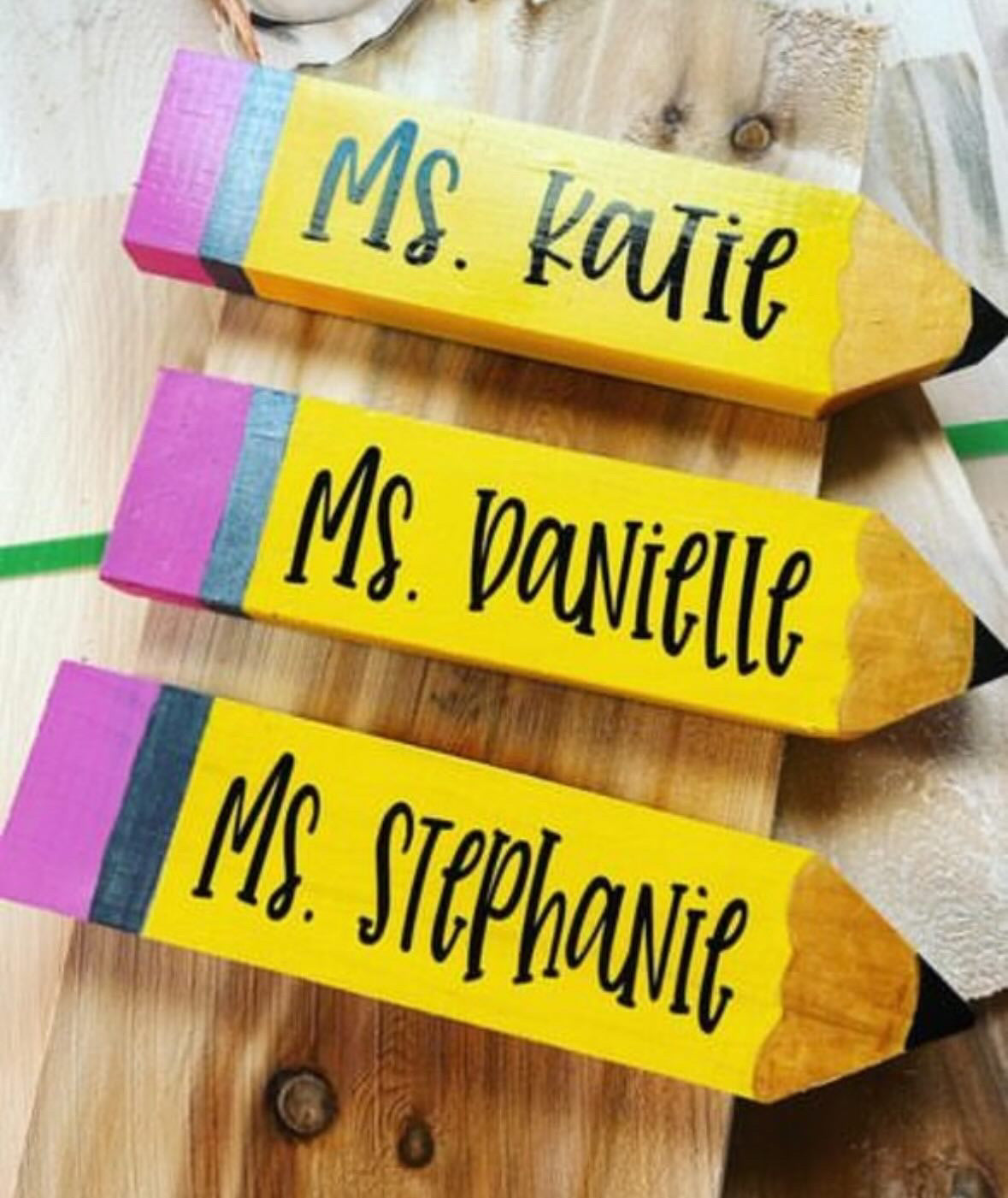 Teacher Pencil Wooden Sign