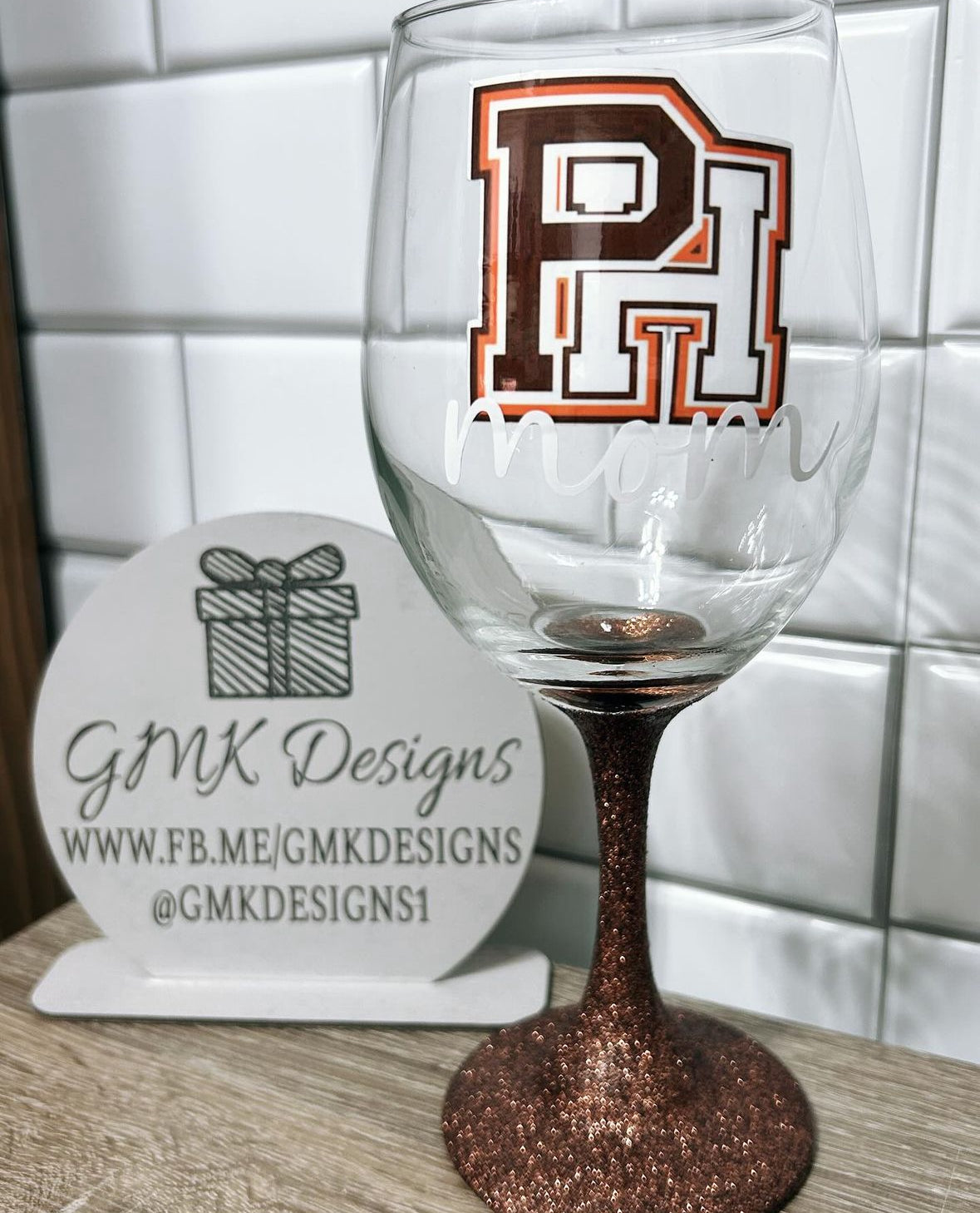 Glitter stem wine glass