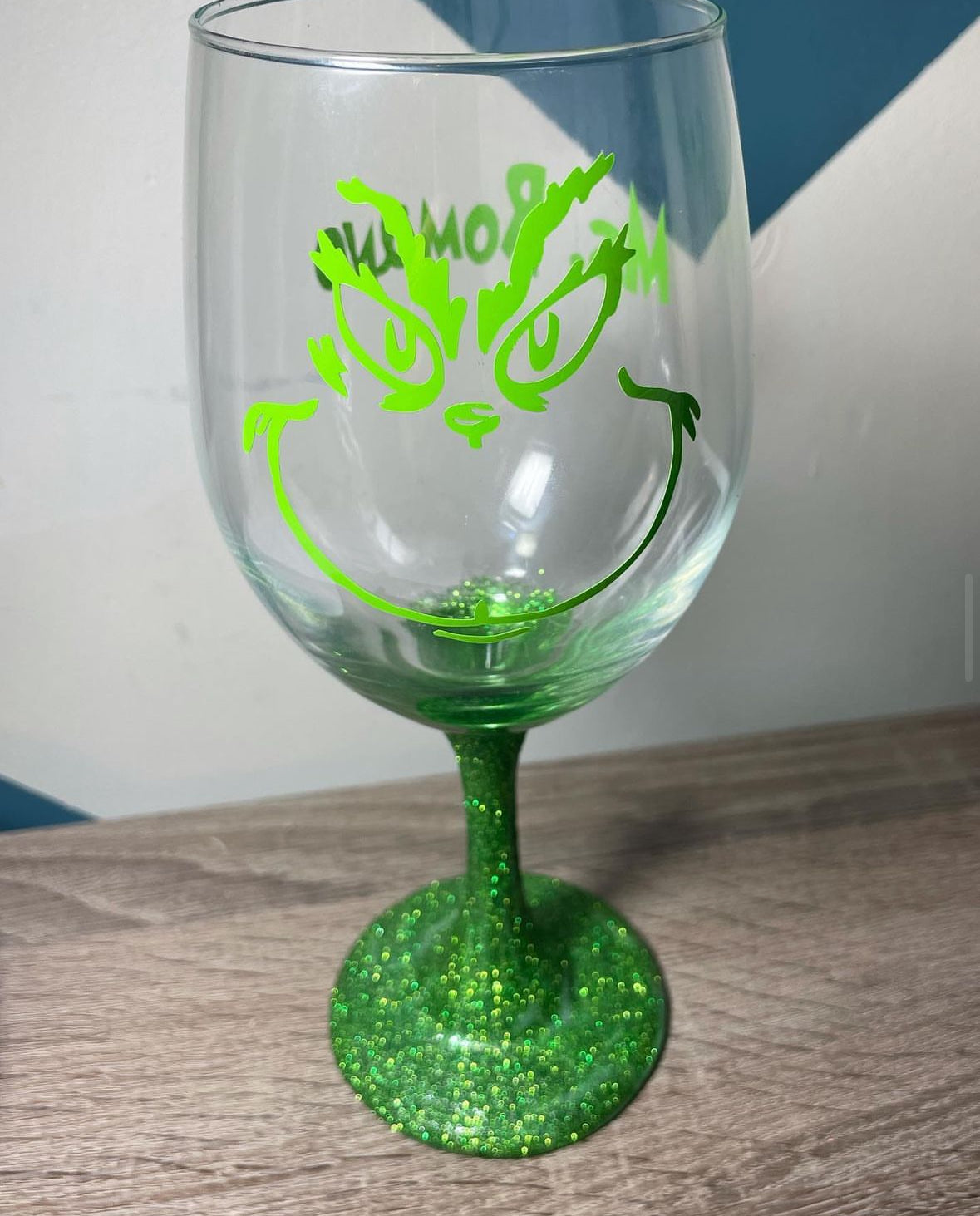 Glitter stem wine glass