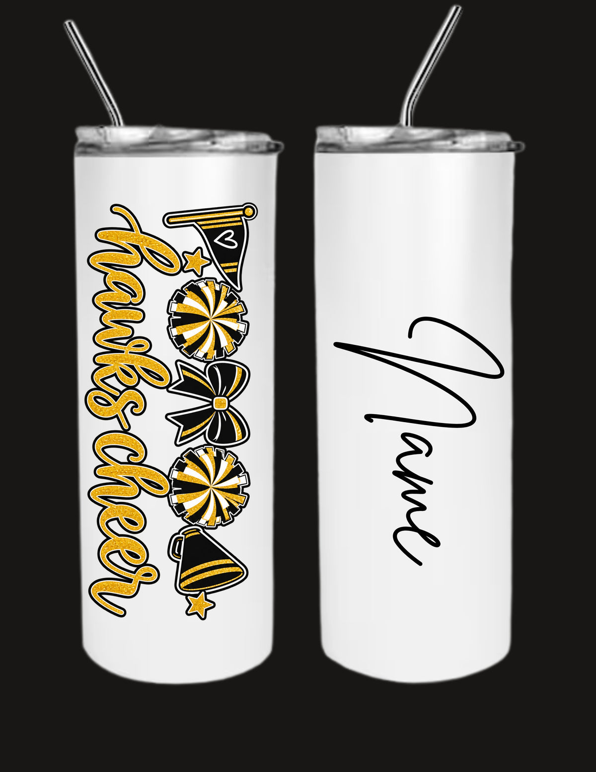 Hawks Cheer Skinny Tumbler`