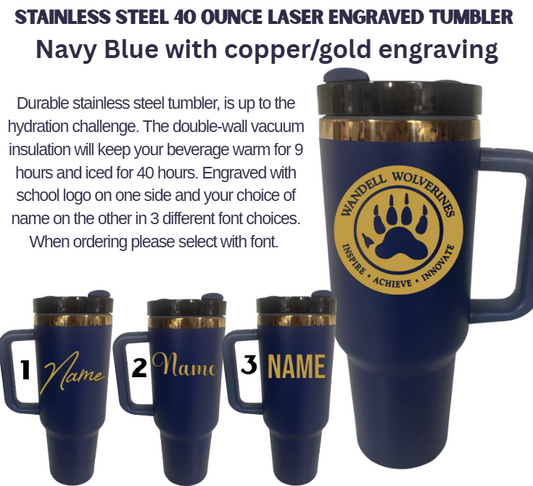 Wandell 40 Ounce Stainless Steel Engraved Tumbler