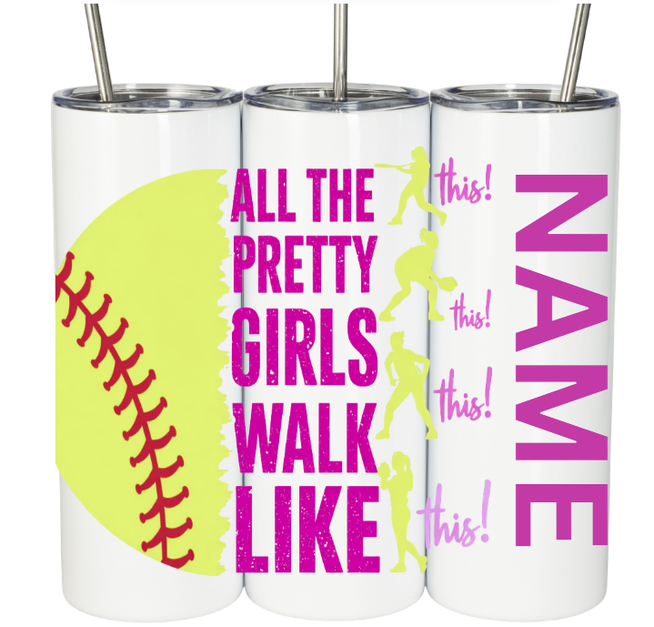 MRP Girls Softball Skinny Tumbler