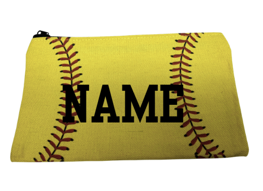 Softball Small Cosmetic Bag Personalized