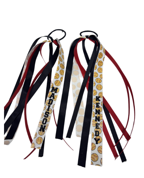 Softball Personalized Ribbon Hairtie