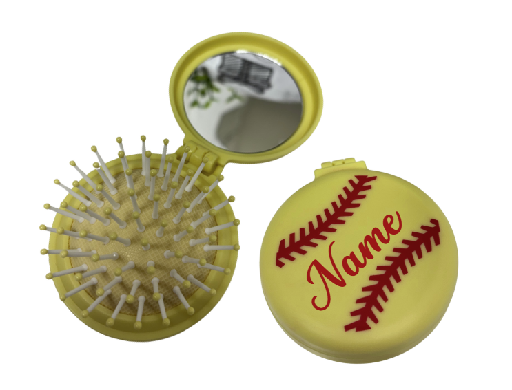 Softball Hairbrush/Mirror Personalized