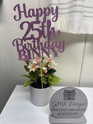 Card Stock Cake Topper