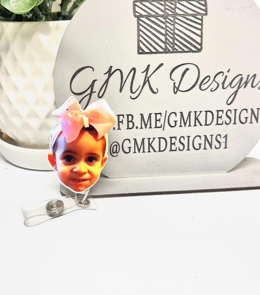 Acrylic Custom Face Badge Reel