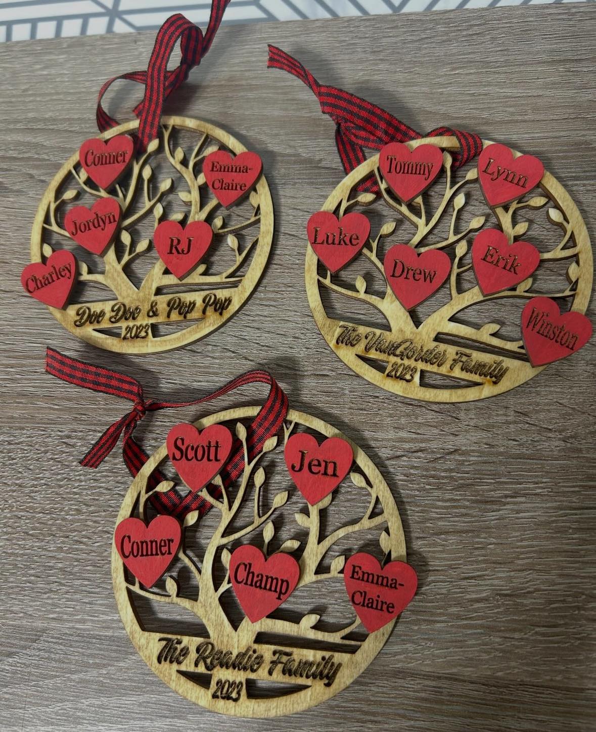 Engraved Wood Ornaments