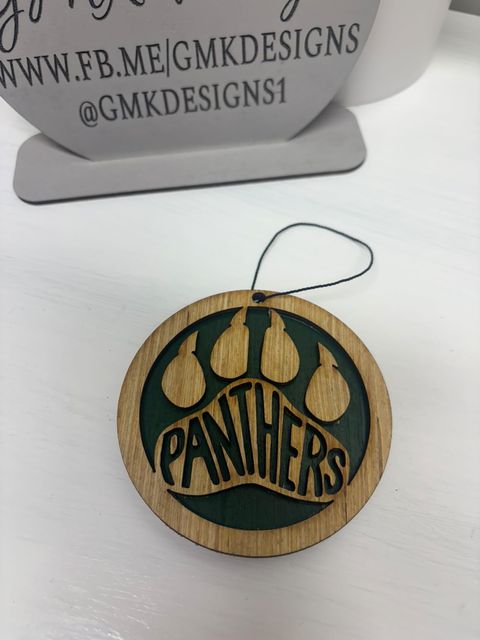 Circular Panther Paw Ornament