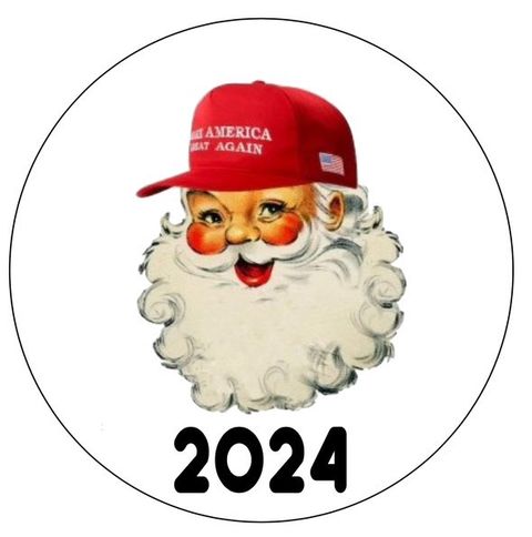 Santa in a MAGA Hat Ornament