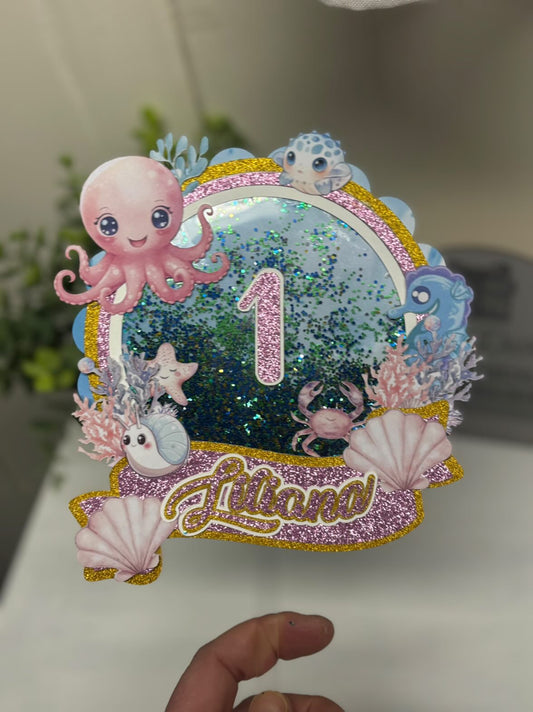 Snow Globe Shaker Cake Topper