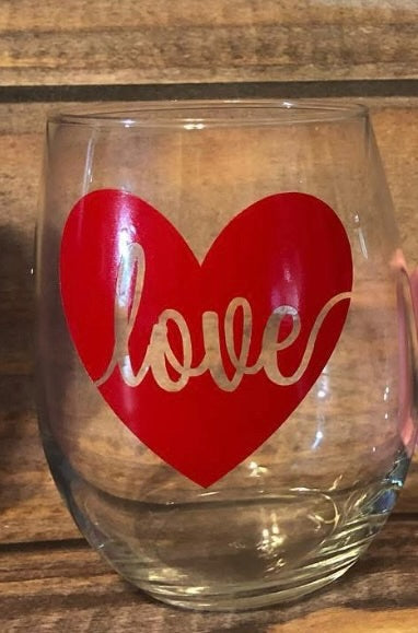 Valentines Wine Glass